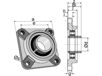 Industriehof® Spannlager UCF205 Ø innen 25 mm