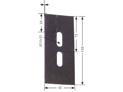 Industriehof® Abstreifer 138 x 60 x 3 mm, Bohrung 30 x 10 mm für Lely Packerwalzen, 51-L112