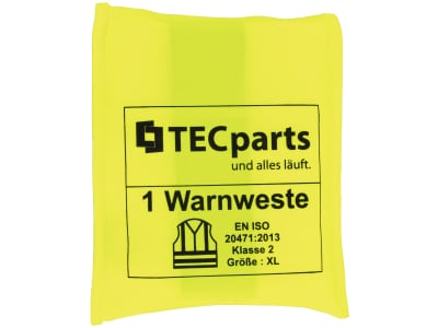 Warnweste neongelb in Einheitsgröße mit praktischer Nylontasche Warnweste neongelb in Einheitsgröße mit praktischer Nylontasche