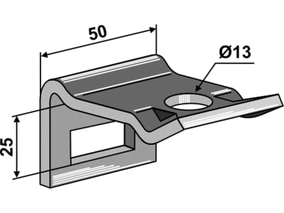 Industriehof® Zinkenhalter "D" für Federzinken 32 x 10 mm, Passender Rahmen 40 x 15 mm für universal, 1.HH17-3403