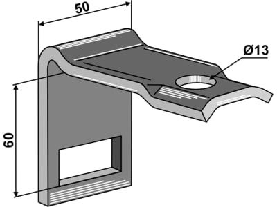 Industriehof® Zinkenhalter "C" für Federzinken 32 x 10 mm, Passender Rahmen 50 x 50 mm für universal, 1.10159