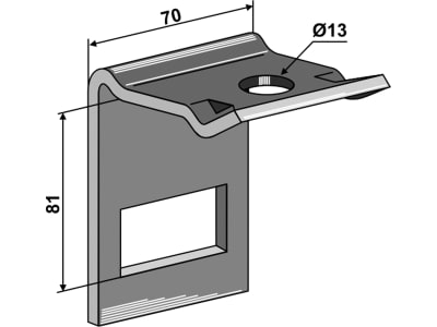 Industriehof® Zinkenhalter "D" für Federzinken 45 x 12 mm, Passender Rahmen 70 x 70 mm für universal, 1.hh17-3701