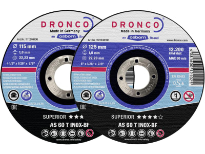 Dronco® Metall-Trennscheibe "AS 60 T Inox-BF Superior" gerade Dronco® Metall-Trennscheibe "AS 60 T Inox-BF Superior" gerade