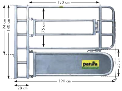 Patura Abtrennung für die Tierbehandlung, 190 cm, 322028