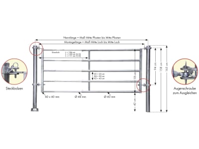 Patura Abtrennung "R4", 355 – 455 cm, mit Ausschnitt für Tränken, 4 Horizontalstreben, 323222 Patura Abtrennung "R4", 355 – 455 cm, mit Ausschnitt für Tränken, 4 Horizontalstreben, 323222