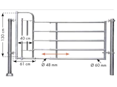 Patura Abtrennung "R5", 345 – 445 cm, mit Personenschlupf, 5 Horizontalstreben, 323552 Patura Abtrennung "R5", 345 – 445 cm, mit Personenschlupf, 5 Horizontalstreben, 323552