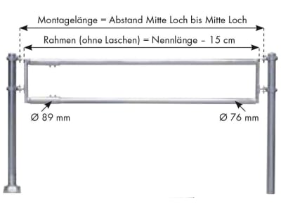 Patura Futtertischabtrennung, 5 m, 2 Horizontalstreben, 321402