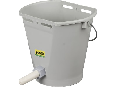 Patura Kälbertränkeeimer 9 l rund mit Sauger und Kugelventil, Kunststoff, grau, 361460 Patura Kälbertränkeeimer 9 l rund mit Sauger und Kugelventil, Kunststoff, grau, 361460