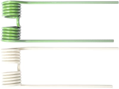 Kreiselheuerzinken links/rechts weiß/grün 388 x 134 x 9,5 mm für Krone KW, KWT Kreiselheuerzinken links/rechts weiß/grün 388 x 134 x 9,5 mm für Krone KW, KWT