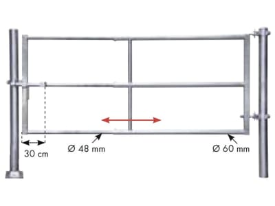 Patura Tor "R3", 310 – 410 cm, 3 Horizontalstreben, 323012