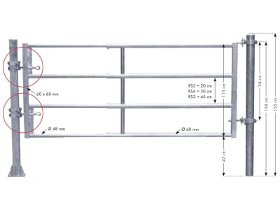 Patura Tor "RS4", 295 – 405 cm, 4 Horizontalstreben, 323122