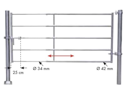 Patura Tor für Kälber, 315 – 415 cm, leicht, 5 Horizontalstreben, 323081