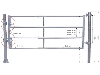 Patura Tor "RS3", 295 – 405 cm, 3 Horizontalstreben, 323112 Patura Tor "RS3", 295 – 405 cm, 3 Horizontalstreben, 323112