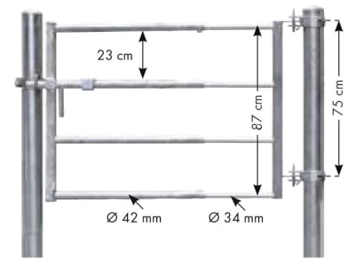 Patura Tor, 67 – 100 cm, klein, 4 Horizontalstreben, 323084