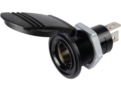 Herth + Buss Steckdose 1-polig, 12 – 24 V 16 A, 2 x Flachsteckanschluss 6,3 mm, Kunststoff, mit Deckel, 51 306 727 Herth + Buss Steckdose 1-polig, 12 – 24 V 16 A, 2 x Flachsteckanschluss 6,3 mm, Kunststoff, mit Deckel, 51 306 727
