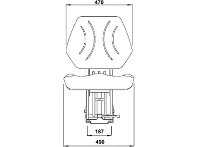 Traktorsitz "Vario Star Plus" ohne Lendenwirbelstütze, mechanisch gefedert, Öldämpfer hinter Rückenlehne, PVC/Stoff