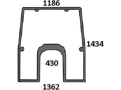 Frontscheibe, klar, unten, für John Deere 6000, 7000