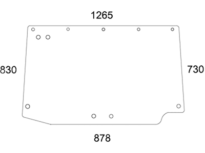 Heckscheibe, grün, für Deutz-Fahr Agrotrac 100, 110, 130, 150, 610, 620