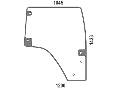 Türscheibe, grün, rechts, für Claas, Deutz-Fahr, Hürlimann, Lamborghini, Same
