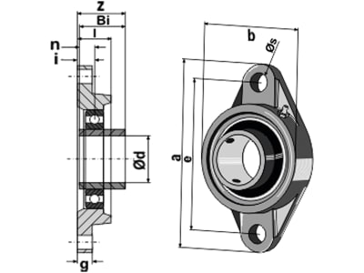 Industriehof® Spannlager UCFL210 Ø innen 50 mm