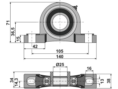 Industriehof® Stehlager "UCP 206" Ø innen 30 mm, 31-UCP206