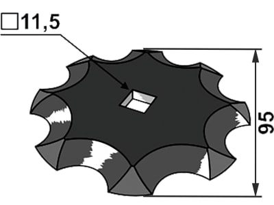 Industriehof® Schneidscheibe Ø außen 95 x 5 mm, geprägt, gezahnt für Seko Futtermischwagen, 70-300