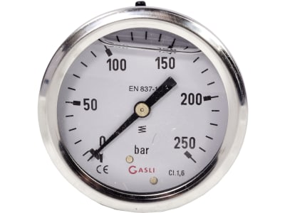 Hücobi Glyzerin-Manometer, Anschluss 1/4" hinten, 0 bis 250 bar, 8129 006250