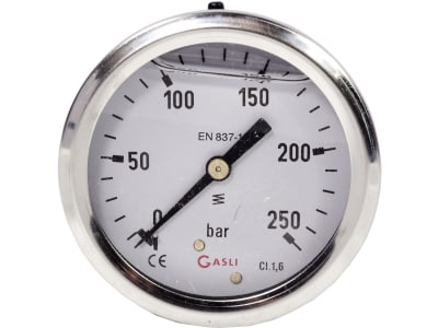 Hücobi Glyzerin-Manometer, Anschluss 1/4" hinten, 0 bis 250 bar, 8129 006250 Hücobi Glyzerin-Manometer, Anschluss 1/4" hinten, 0 bis 250 bar, 8129 006250