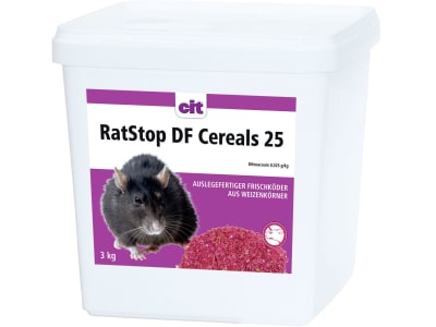 Cit Giftköder "RatStop DF Cereal 25" für die Ratten- und Mäusebekämpfung im Innen- und Außenbereich Cit Giftköder "RatStop DF Cereal 25" für die Ratten- und Mäusebekämpfung im Innen- und Außenbereich