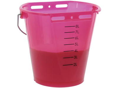 KERBL Kälbertränkeeimer 8 l rund ohne Ventil und Sauger, Kunststoff (lebensmittelecht), rosa; transparent, 14268