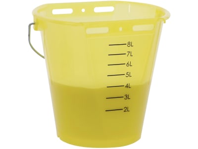 KERBL Kälbertränkeeimer 8 l rund ohne Ventil und Sauger, Kunststoff (lebensmittelecht), gelb; transparent, 14267
