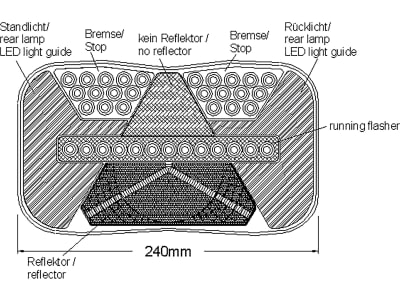 LED-Schlussleuchte "Rio II" eckig, 12 V