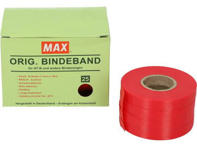 MAX® Bindeband 25 PVC  rot 10 Rollen 