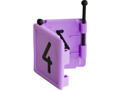 KERBL Halsbandnummer "Duo" Ziffer 4, Kunststoff violett, 2-teilig, für Halsmarkierungsbänder bis 4 cm Breite, 6 St., 209424