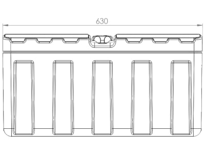 Deichselbox "SanuBox 600-3" 630 x 320 x 240 mm, aus Kunststoff für PKW-Anhänger