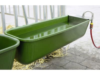 KERBL Langfuttertrog 42 l, 100 x 24 x 35 cm mit Schwimmerventil, 223111