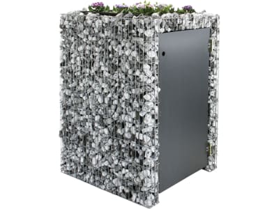 bellissa Gabionen Mülltonnenbox 240l   silber Höhe 138 cm  Füllmenge:49 l