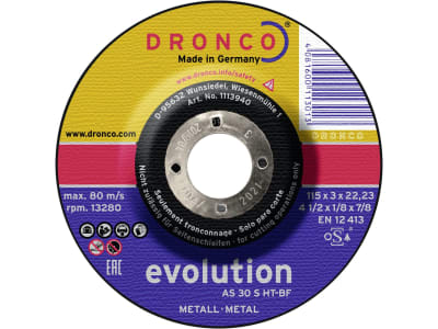 Dronco® Metall-Trennscheibe "AS 30 S HT Evolution" 115 x 3 x 22,23 mm, gekröpft