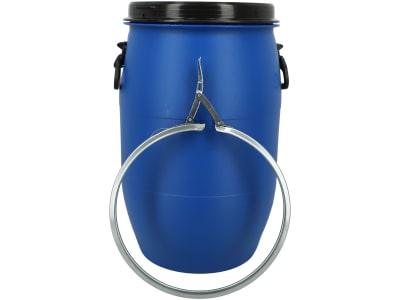  Maischefass rund lebensmittelecht mit Griffen 60 l mit Deckel und Spannringverschluss
