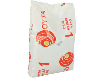 Austernschalen OYTA 1 2-5 mm für Geflügel Calciumquelle für die Aufzucht, Legehennen und Mastgeflügel Hühnerfutter 25 kg Sack 