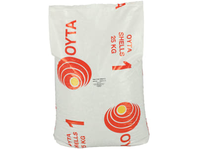 Austernschalen OYTA 1 2-5 mm für Geflügel Calciumquelle für die Aufzucht, Legehennen und Mastgeflügel Hühnerfutter 25 kg Sack 