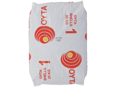 Austernschalen OYTA 1 2-5 mm für Geflügel Calciumquelle für die Aufzucht, Legehennen und Mastgeflügel Hühnerfutter 25 kg Sack 