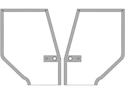 Türscheibe, grün, links/rechts, Siebdruck, für Case IH 5000