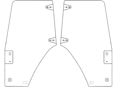 Türscheibe, grün, links/rechts, rahmenlos, Siebdruck, für Case IH JXU, MXM, Ford New Holland T, TL, TLA, TM, TS, 4000, 5000, 6000, 7000, 8000