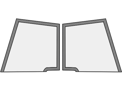 Türscheibe, grün, oben links/rechts, Siebdruck, für Case IH JX, Ford New Holland TDD