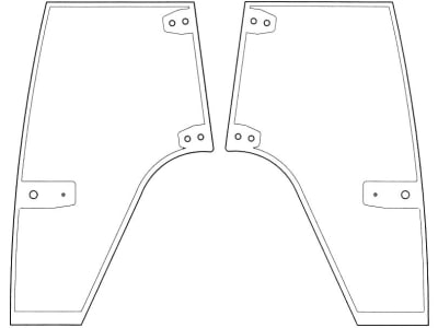 Türscheibe, grün, links/rechts, Siebdruck, für Case IH CS, CVX, New Holland T, TVT, Steyr CVT, CVX, M