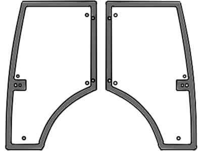 Türscheibe, grün, links/rechts, Siebdruck, für Claas Traktor Ares, Arion, Atles, Axion Türscheibe, grün, links/rechts, Siebdruck, für Claas Traktor Ares, Arion, Atles, Axion