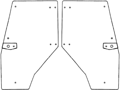 Türscheibe, grün/klar, links/rechts, Siebdruck, rahmenlos, für Deutz-Fahr Agroprima, Agroxtra, DX