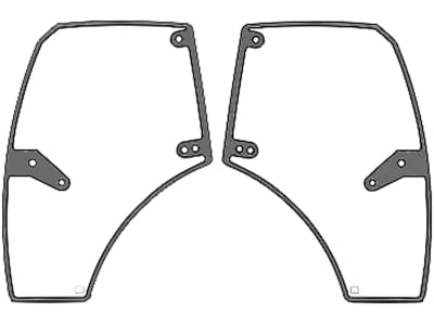 Türscheibe, grün, links/rechts, für Deutz-Fahr, Hürlimann, Lamborghini, Same, Kabine Infinity; Iron; Virtus