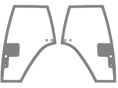 Türscheibe, grün, links/rechts, Siebdruck, für Fendt Farmer 300, Favorit